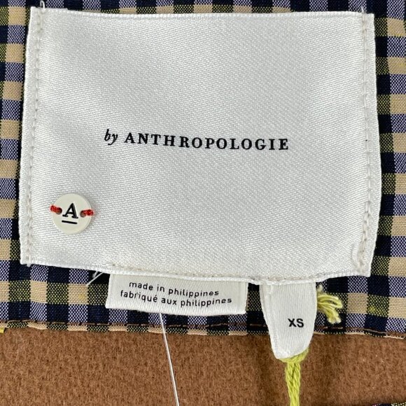 NWT Anthropologie Sascha Asymmetrical Button-Front Coat Jacket Bronze Camel XS - Picture 16 of 16